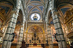 シエナ大聖堂の多色大理石による内部装飾