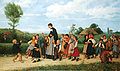 Der Schulspaziergang ("School Promenade", Albert Anker 1872), representing Pestalozzi's liberal approach to education[36]