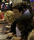 Thumbnail for File:Anna Paquin, Stephen Moyer &amp; Rutina Wesley 2009 CCI.jpg