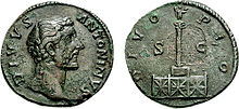 Coin showing the column with surmounting statue of Antoninus AntoninCoin.jpg