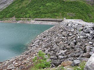 Arstaddalsdammen lake in Beiarn, Norway