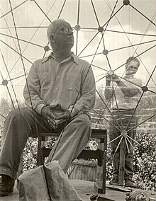 Buckminster Fuller at Black Mountain College in 1949 BMCRP VM Bx89 Nakagawa Portraits 11ee--Sum1949 (6506073429).jpg