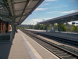 Blick vom Hausbahnsteig Richtung Südosten