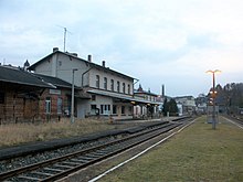 Bahnhof Elsterberg, Empfangsgebäude Gleisseite (2018)