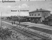 Empfangsgebäude und Schüttbahnsteige 1910