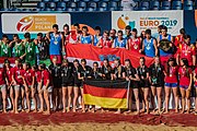 Deutsch: Beachhandball U-17-Europameisterschaften 2019 (Beach handball Euro); Tag 4: 30. Juni – Siegerehrung English: 2019 Beach Handball 17 European Championships; Day 4: 30 June 2019 –Medal Ceremony