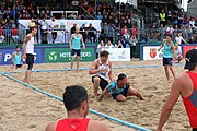 Deutsch: Beachhandball Europameisterschaften 2019 (Beach handball Euro); Tag 6: 7. Juli 2019 – Männerfinale, Dänemark-Norwegen 2:0 (25:18, 19:16) English: Beach handball Euro; Day 6: 7 July 2019 – Men's Final – Denmark-Norway 2:0 (25:18, 19:16)