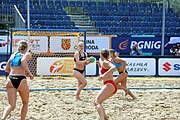 Deutsch: Beachhandball Europameisterschaften 2019 (Beach handball Euro); Tag 5: 6. Juli 2019 – Frauen, Halbfinale, Kroatien-Dänemark 1:2 (12:19, 17:10, 4:7) English: Beach handball Euro; Day 5: 6 July 2019 – Semifinal Men – Croatia-Denmark 1:2 (12:19, 17:10, 4:7)