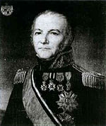 Potret menunjukkan Nicolas Beker dengan penipisan rambut gelap seragam militer dengan medali.