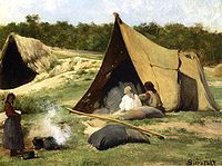 Альберт Бірштадт, «Індіанський табір», 1858-1859