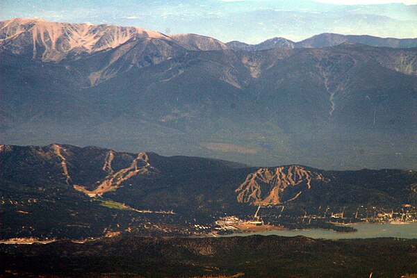 The range seen looking south from the Big Bear Valley