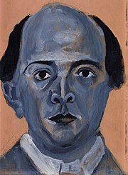 Arnold Schoenberg, self-portrait, 1910 Blaues Selbstportrait (cropped).jpg