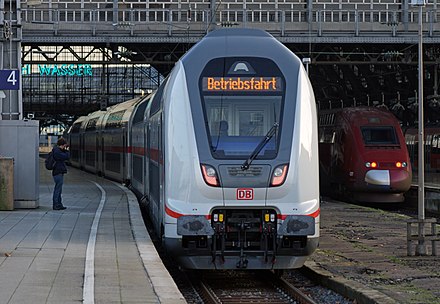 An IC2 Bombardier Twindexx /Doppelstock long distance Intercity Train also from DB Fernverkehr at Köln Hbf