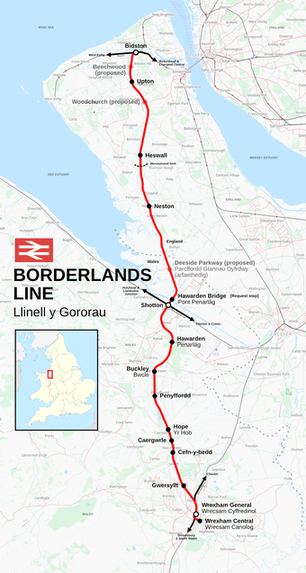 Map of the Borderlands line.[1]