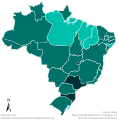 HDI map of Brazilian states in 2017