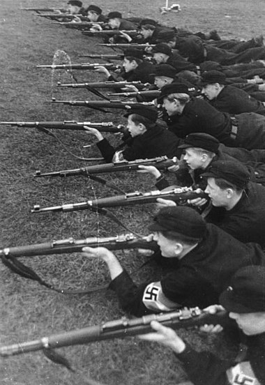 Hitler Youth at rifle practice, c. 1943