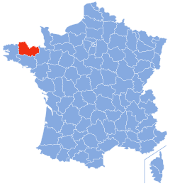 Департамент Кот-д'Армор на карті Франції
