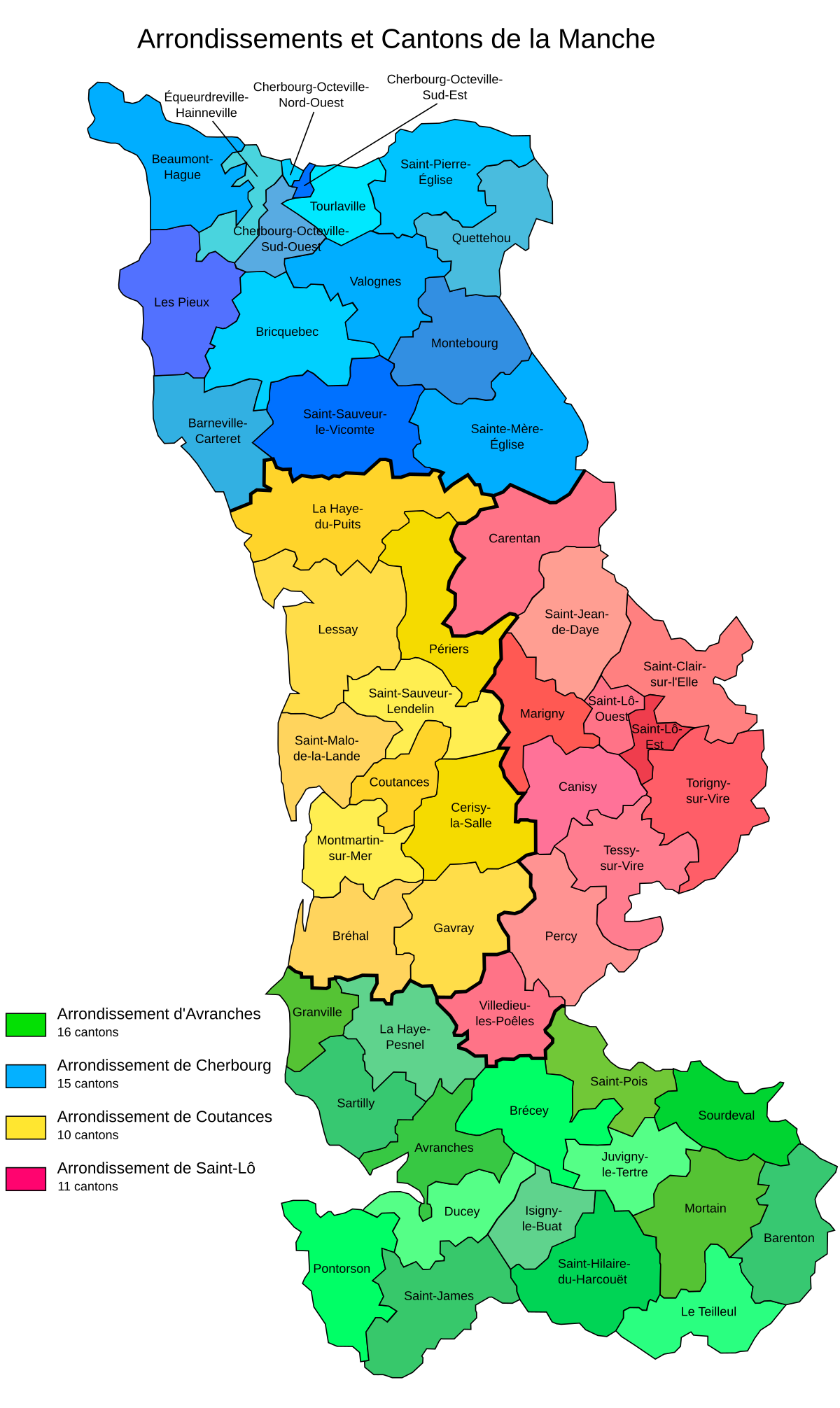 Arrondissements de la Manche — Wikipédia