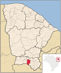 Location of the municipality in the state of Ceará