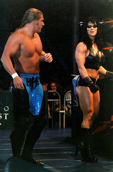 Triple H and then-girlfriend Chyna in April 1999