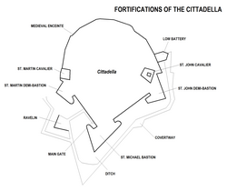 Mapa fortyfikacji Cittadelli