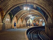 The City Hall subway station in Manhattan has been closed to the public since 1945. City Hall Station (32200).jpg