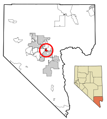 Áreas incorporadas del condado de Clark en Nevada Whitney destacó.svg