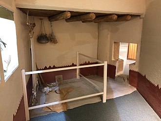 Reconstruction of an "apartment" of the Blanding cliff-dwelling. Cliff dwelling room.jpg