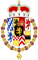 Coat of Arms of Wolfgang Wilhelm, Count Palatine of Neuburg (Order of the Golden Fleece).svg