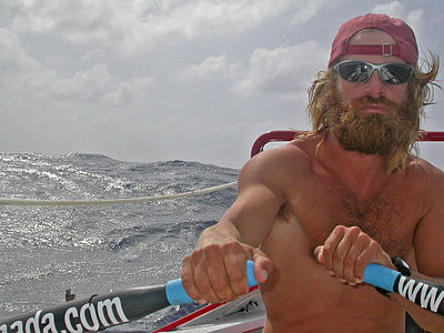 Colin rowing across the Atlantic Ocean Colin rowing across the Atlantic Ocean.jpg