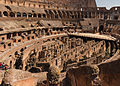 * Nomination Underground and oval arena of the Colosseum, Rome, Italy.--Jebulon 10:46, 20 November 2013 (UTC)  Comment CA (see the persons on left and right side). Although perspective should not become an end in itself, the deviation from vertical line is too much IMO. --Cccefalon 11:02, 20 November 2013 (UTC) * Promotion Could you please add some notes on the picture ? I don't see any CA, and I don't understand your comment about perspective. Thanks in advance.--Jebulon 15:20, 20 November 2013 (UTC)  Comment I made some annotations as requested. While I would not mind the tiny CA, I am really concerned about the missing verticals. --Cccefalon 16:47, 20 November 2013 (UTC) Done Two problems, one solution ! (with the unavoidable loss of informations, unfortunately...) Better now ? --Jebulon 09:58, 21 November 2013 (UTC)  Support Yes better, of course it is. I checked and the loss of informations is very small. I think, it was worth to untilt the photo. --Cccefalon 17:21, 21 November 2013 (UTC)