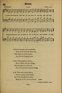 Come, Thou Long Expected Jesus 1744 hymn with lyrics by Charles Wesley