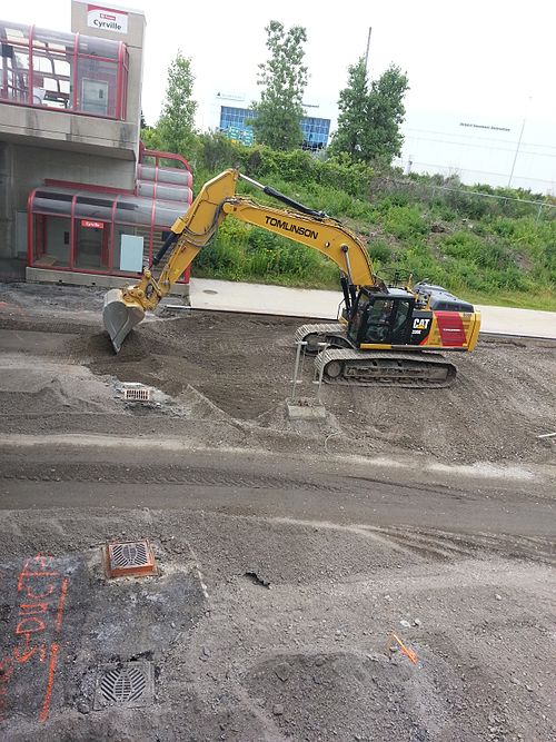 Demolition work at the Cyrville station (July 2015)