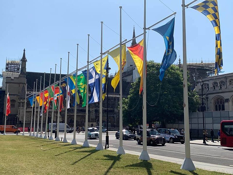 File:County flags at Parliament Square July 23rd 2019.jpg