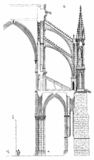 Контрфорс с пинаклем (справа) собора в Реймсе