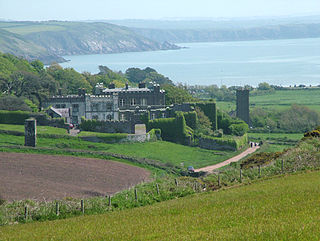 Dale Castle Grade II listed building in Pembrokeshire. Situated prominently to W of village, on rising ground facing S