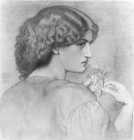 The Roseleaf (Portrait of Jane Morris; 1870), graphite on wove paper