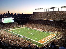 Darrell K Royal-Texas Memorial Stadium at Night.jpg