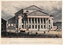 Das K. Hof- und Nationaltheater ca. 1850 (Quelle: Wikimedia)