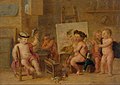 David Teniers III - Painter's studio with putti.JPG