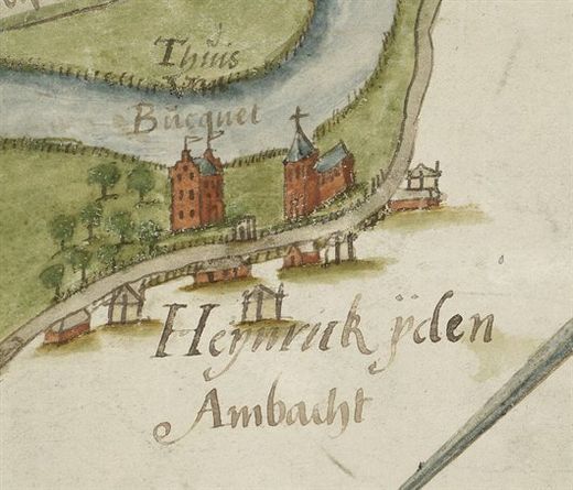 Kaart uit 1584 met Hendrik-Ido-Ambacht