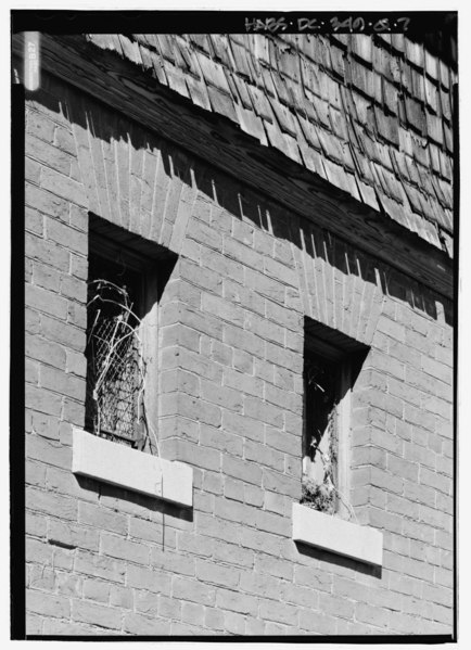 File:Detail view of windows on east elevation - St. Elizabeths Hospital, Stable, 2700 Martin Luther King, Jr. Avenue Southeast, Washington, District of Columbia, DC HABS DC-349-Q-7.tif
