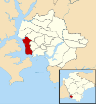 Location of Devonport ward Devonport ward in Plymouth 2003.svg