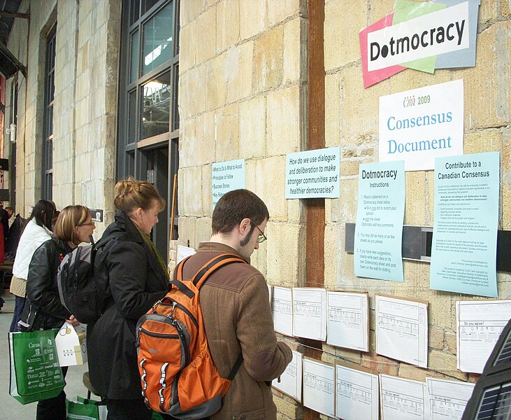 File:Dotmocracy wall at C2D2 2009.jpg