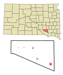 Location in Douglas County and the state of South Dakota