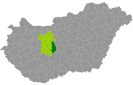 Kaart van Dunaújvárosi járás