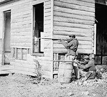 Picket station of Colored troops near Dutch Gap Canal, Virginia, November 1864 DutchGap.jpg