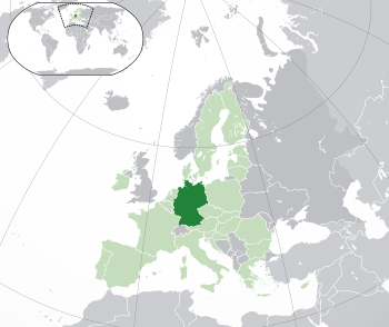 English: (Green) Germany. (Light-green) The Eu...