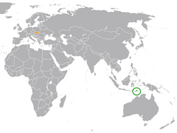Location of East Timor and Slovakia