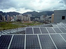 Solární fotovoltaický systém na střechách v Hong Kongu